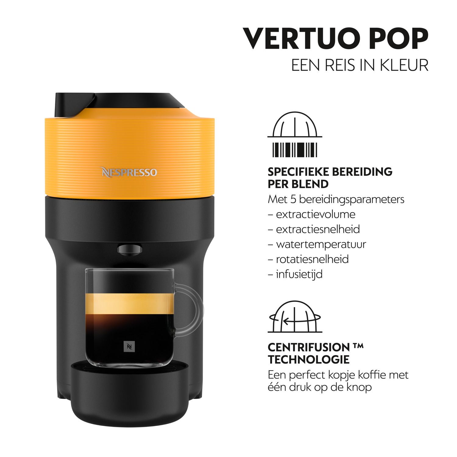 A box with Nespresso coffee capsules. 7 capsules are outside the box.