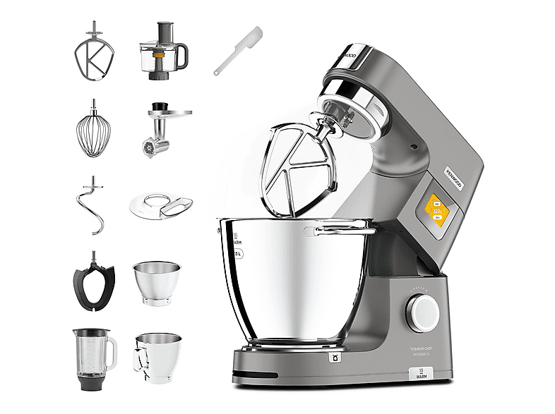 Robot kuchenny planetarny KENWOOD KWL90.594.SI Titanium Chef Patissier XL 1400W (2 MISY W ZESTAWIE)