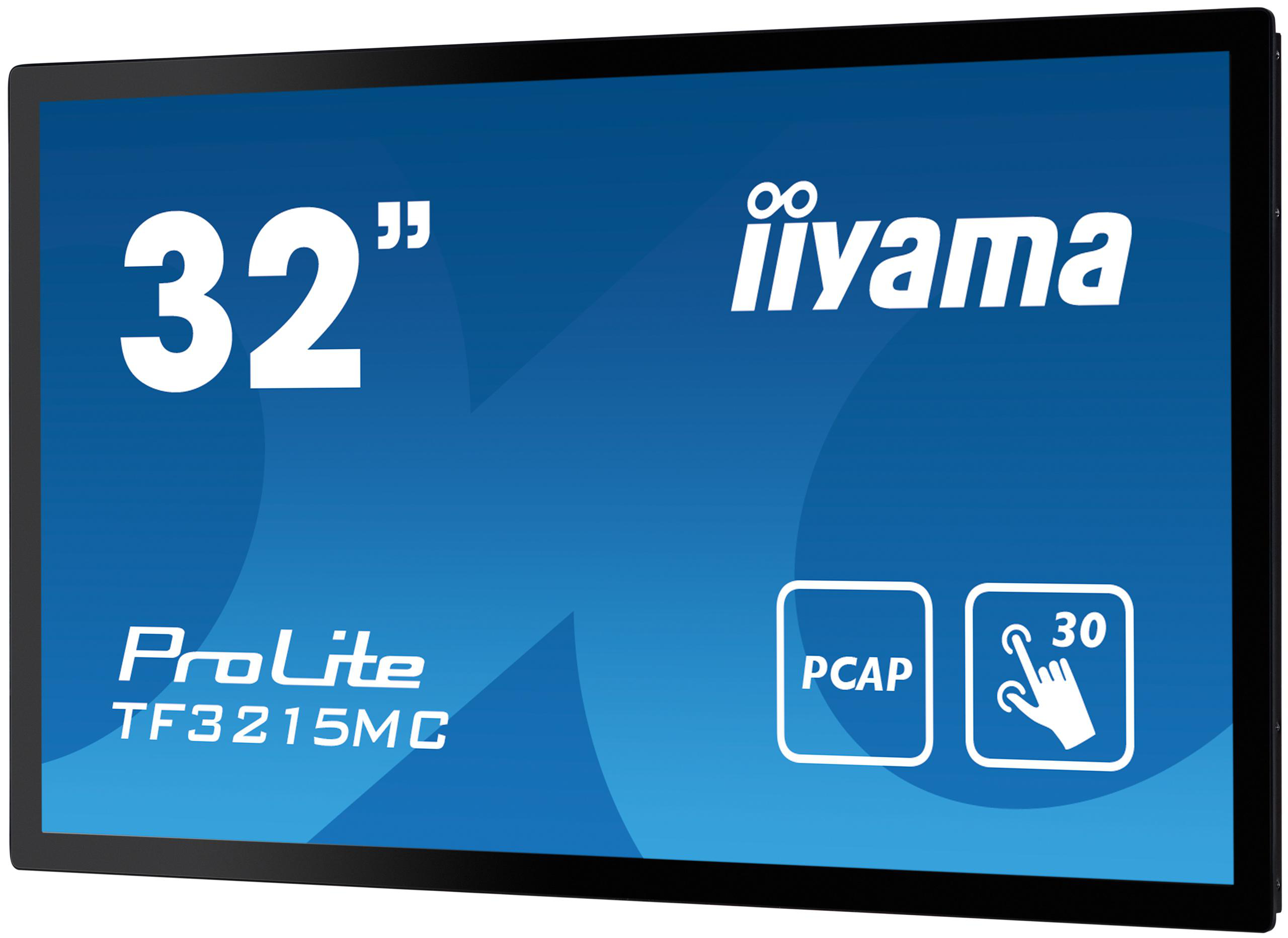 32 Zoll Iiyama Monitor, blauer Bildschirm, PCAP-Touch.