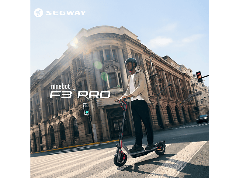 SEGWAY Ninebot F3 PRO D E-Scooter (10 Zoll, Schwarz/Silber/Rot)
