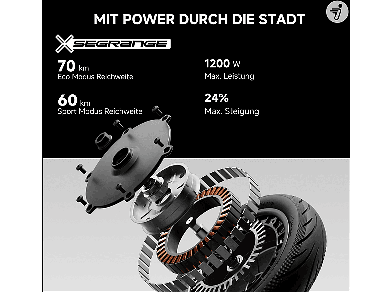 SEGWAY Ninebot F3 PRO D E-Scooter (10 Zoll, Schwarz/Silber/Rot)