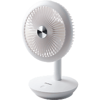 MediaMarkt DOMO Tafelventilator 'My Fan' - Ø 18 cm - 4 standen - oplaadbaar Tafelventilator Wit aanbieding