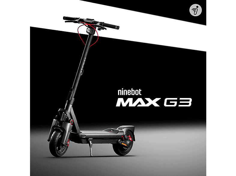 SEGWAY Ninebot MAX G3 D E-Scooter (11 Zoll, Schwarz/Silber/Rot)