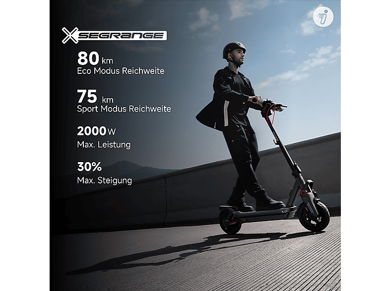 SEGWAY Ninebot MAX G3 D E-Scooter (11 Zoll, Schwarz/Silber/Rot)