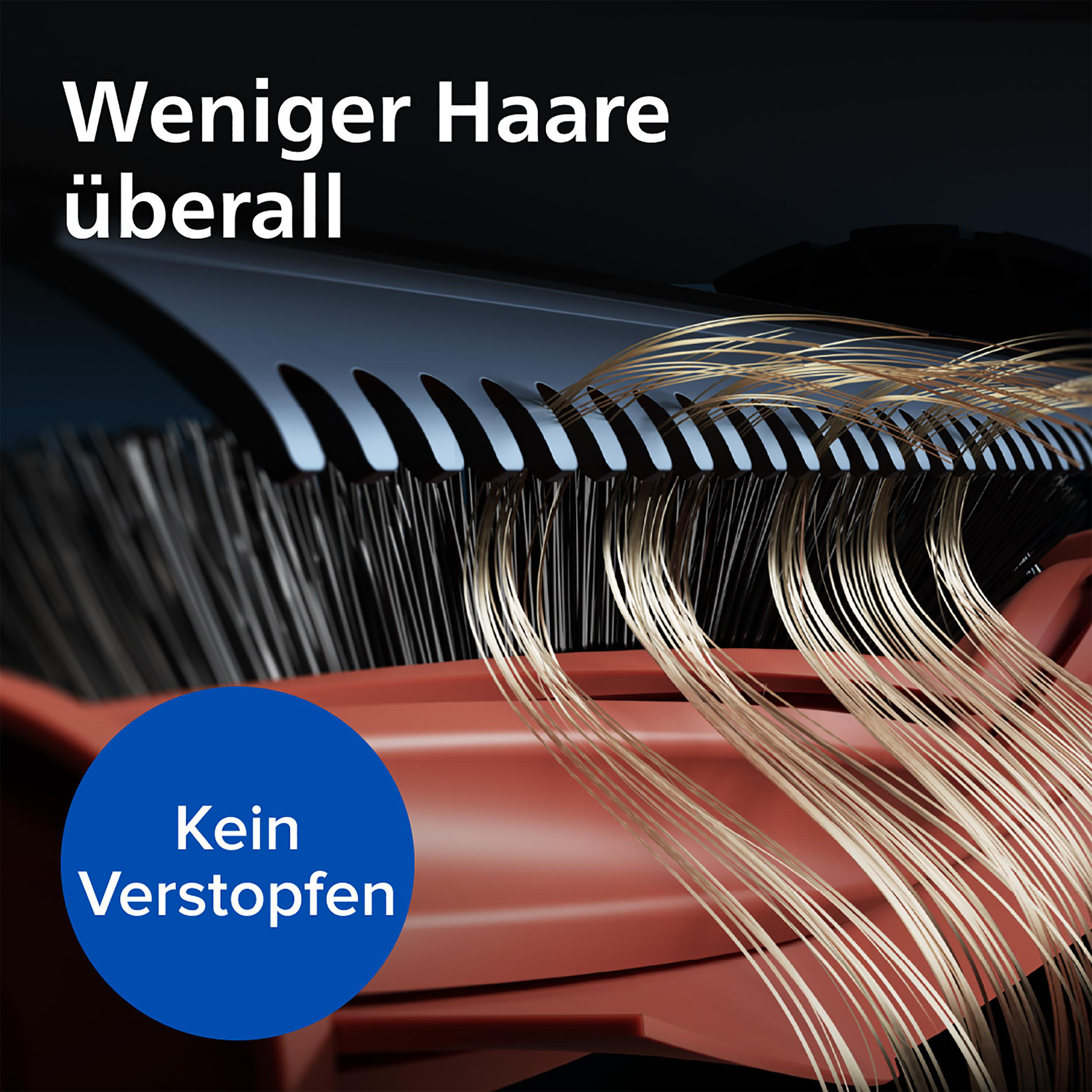 Nahaufnahme einer Haarschneidemaschinenklinge, mit Text.