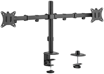GEMBIRD asztali kétkaros monitor konzol 2 monitorhoz, állítható magasság, max 32", VESA 75/100 (MA-D2-01)