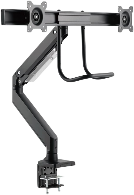 GEMBIRD asztali gázrugós monitor tartó kar 2 monitorhoz, max 32", VESA 75/100, fix elrendezés (MA-DA2-04)