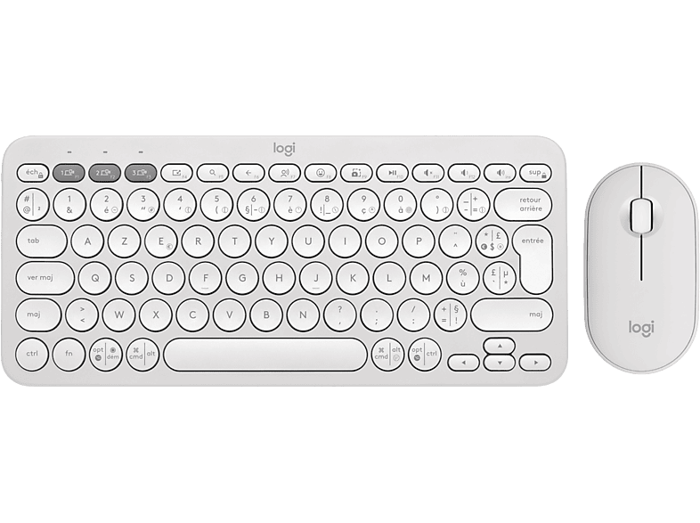 Logitech Draadloos Toetsenbord En Draadloze Muis Pebble 2 Combo Azerty Wit (920-012210)