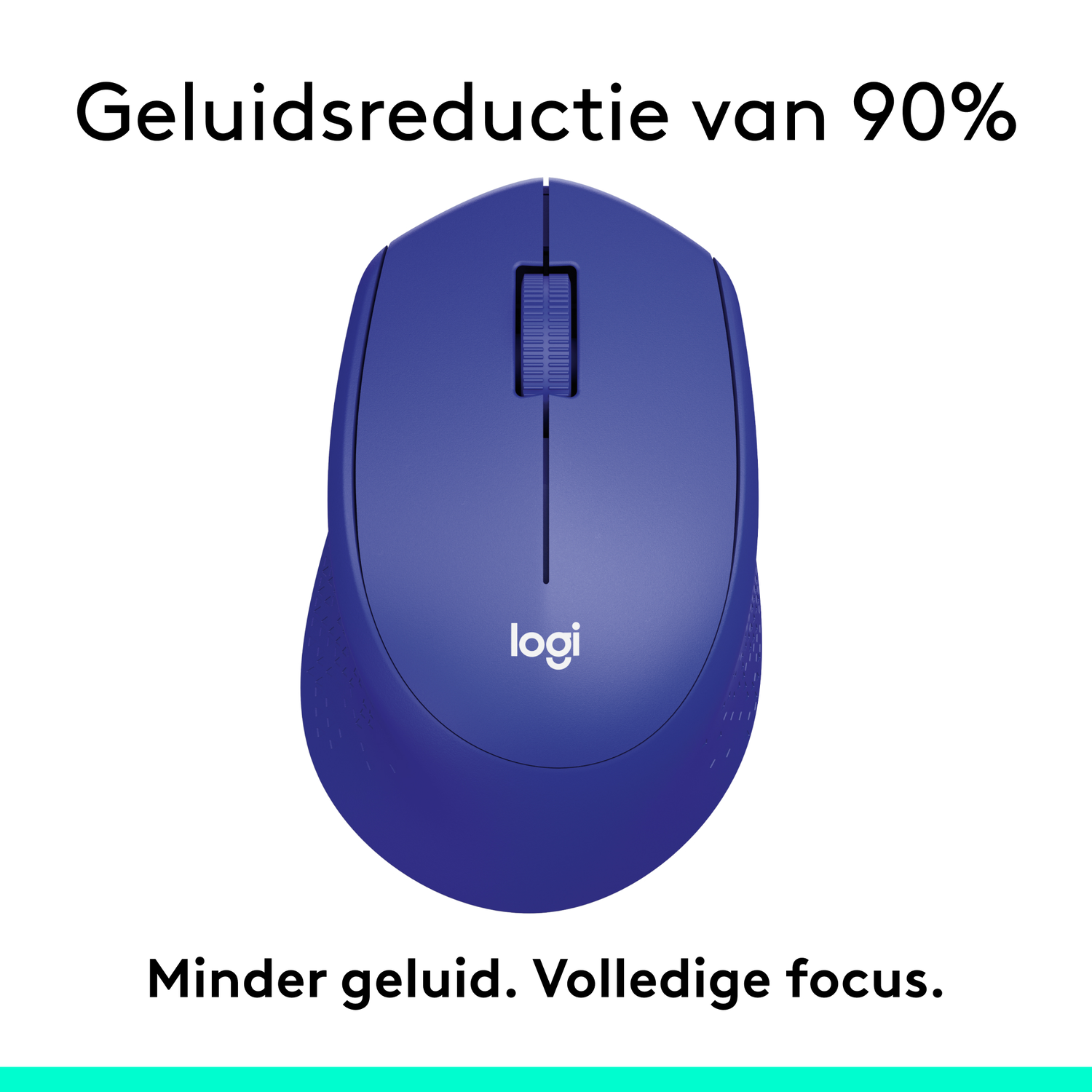 A blue computer mouse. It says, "Logi" on the mouse. White background.