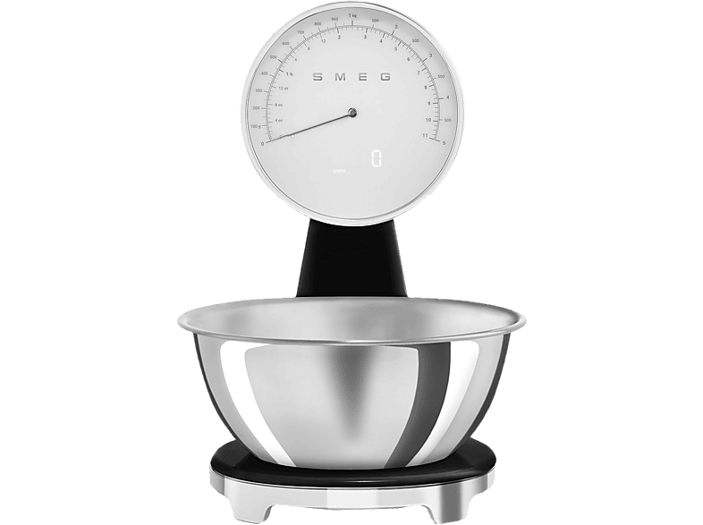 Smeg KSF01BLWW Küchenwaage, Schwarz (Max. Tragkraft: 5 kg)