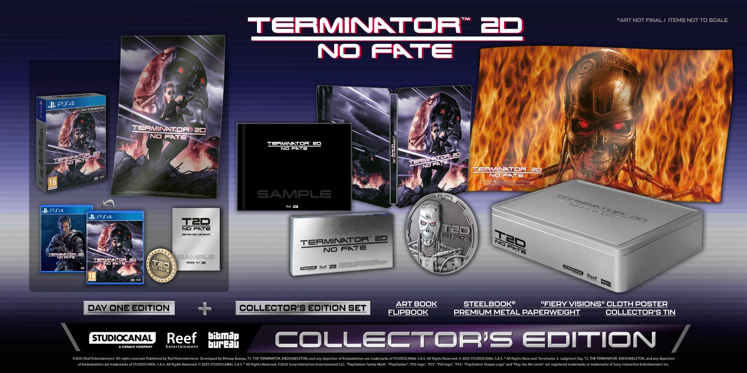 Terminator 2D: No Fate, edición de coleccionista con varios artículos.