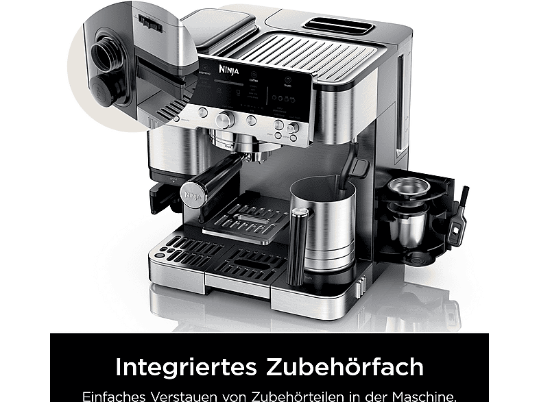 NINJA ES601EU Luxe™ Café Espressomaschine Schwarz/Eedelstahl