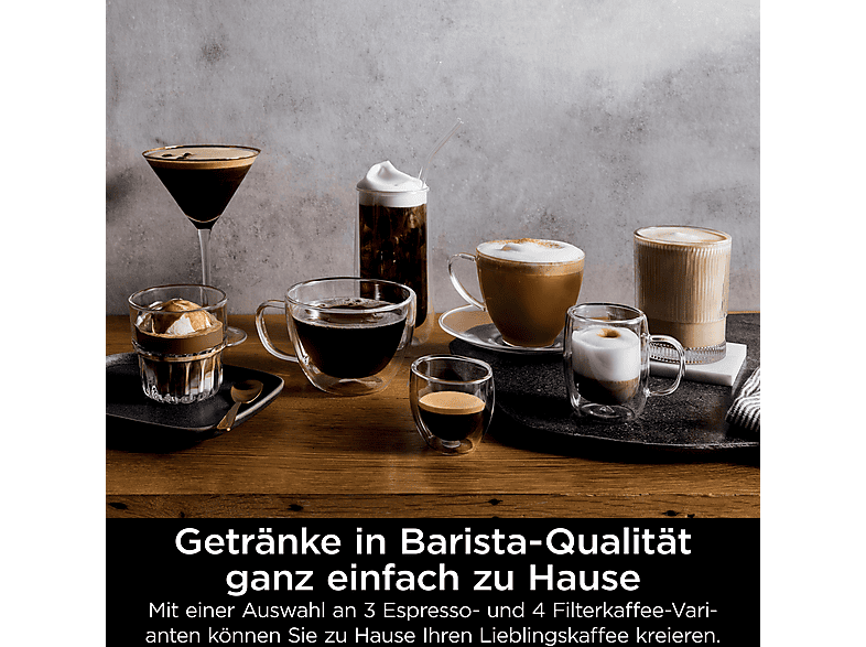 NINJA ES601EU Luxe™ Café Espressomaschine Schwarz/Eedelstahl
