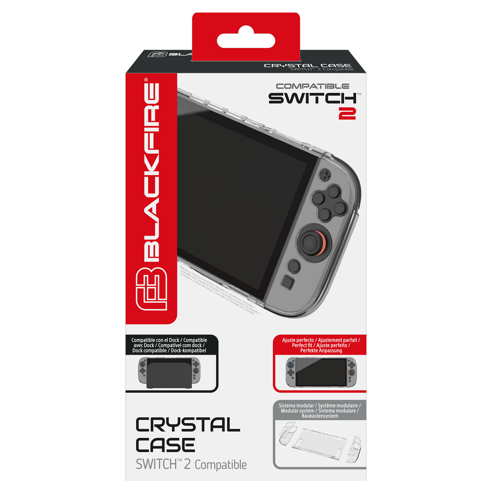 Paquete de la funda de la consola Switch. Marca Blackfire, funda transparente, compatible con Switch 2.