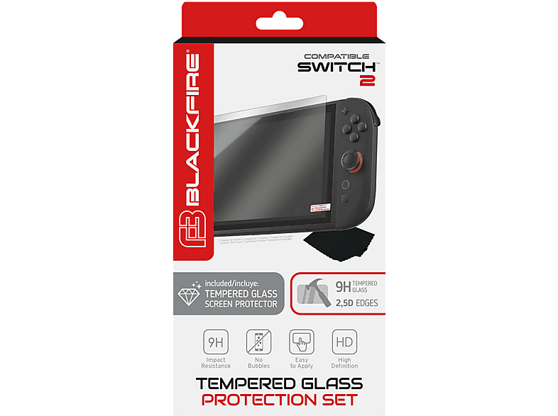 Protector Pantalla - Ardistel Blackfire Tempered glass screen protector 9H, Para Nintendo Switch 2, Transparente