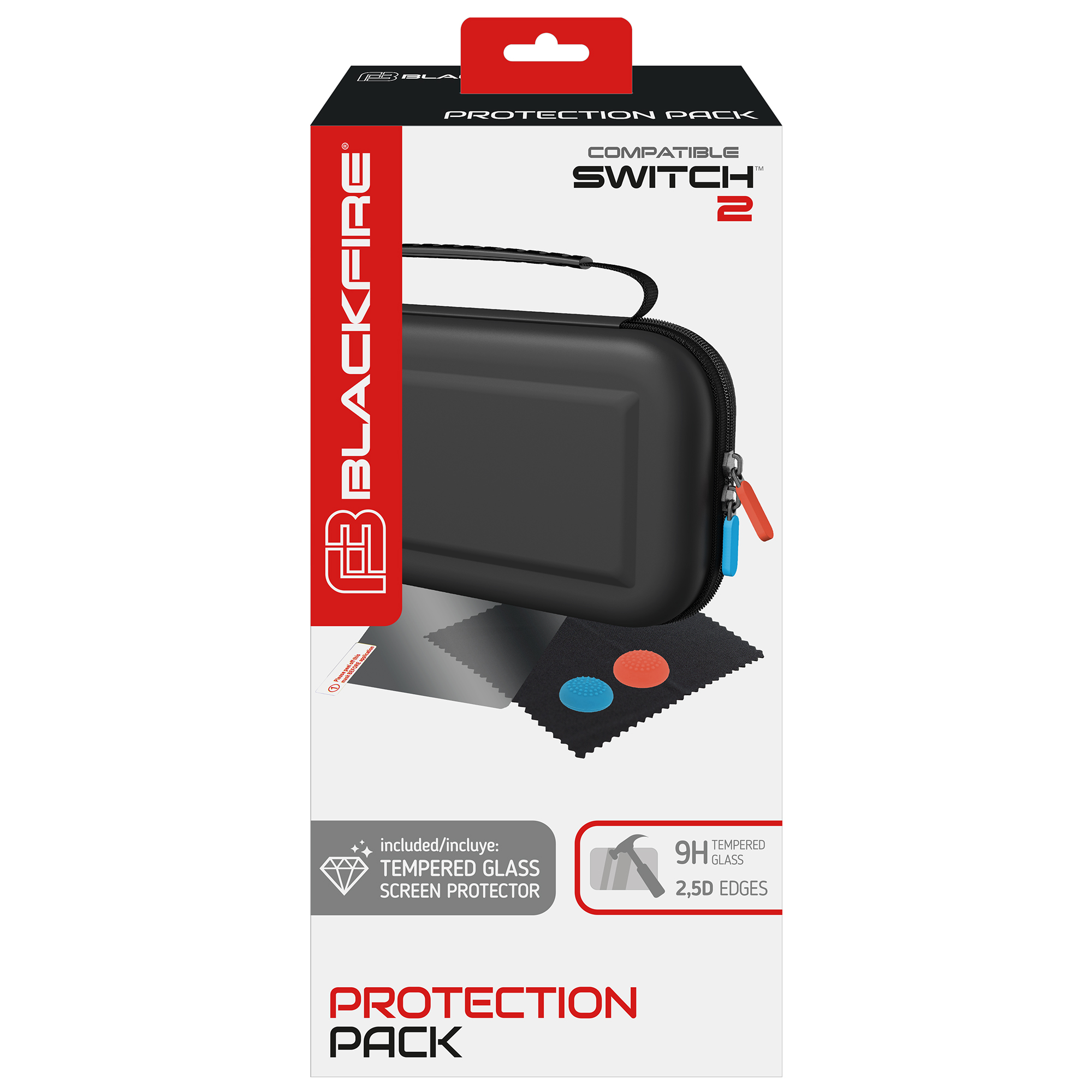 Caja Blackfire Switch 2 con accesorios.