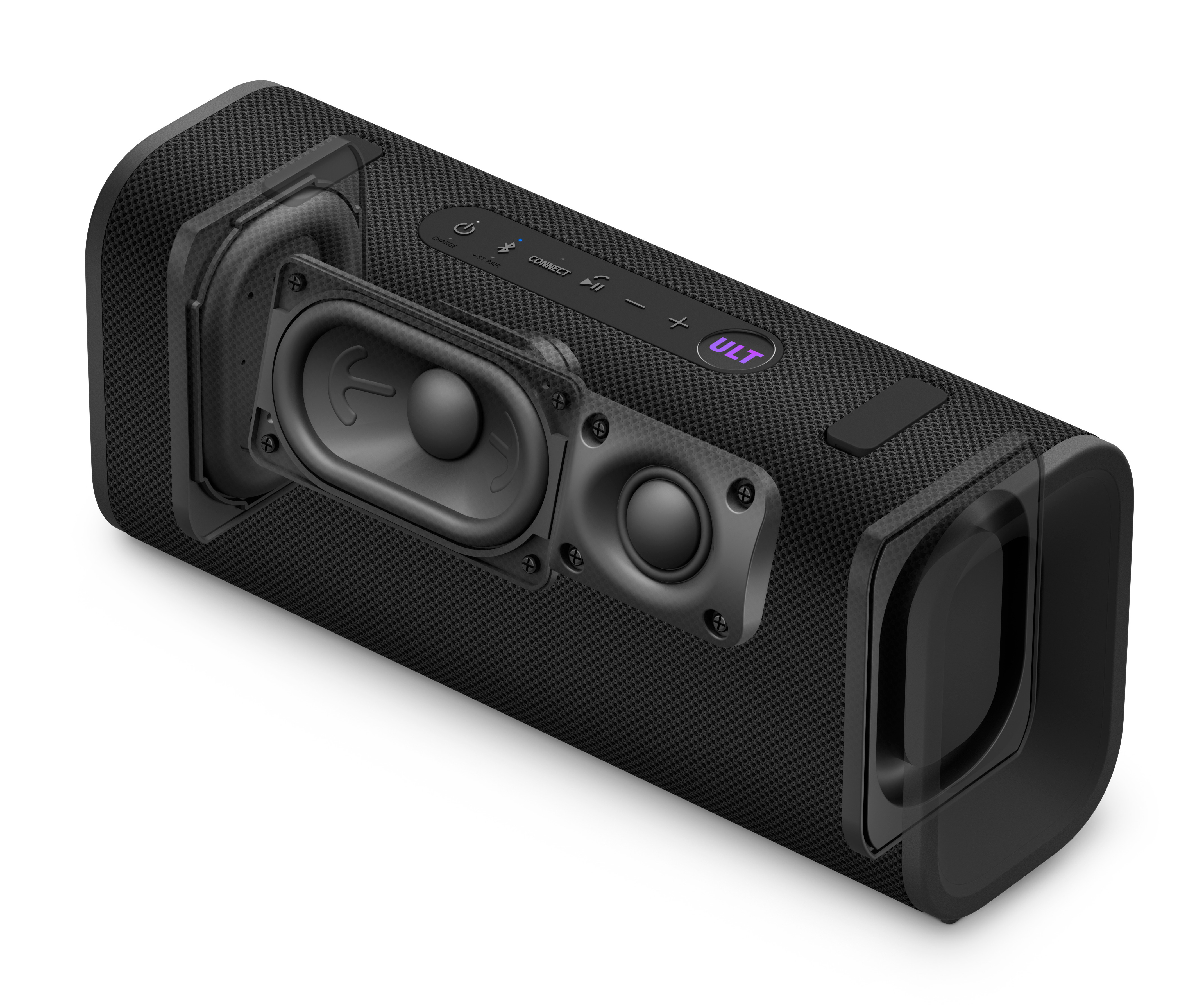 Dwie osoby w barze, jedna rozmawia z drugą. Kieliszki do martini i koktajl na ladzie.