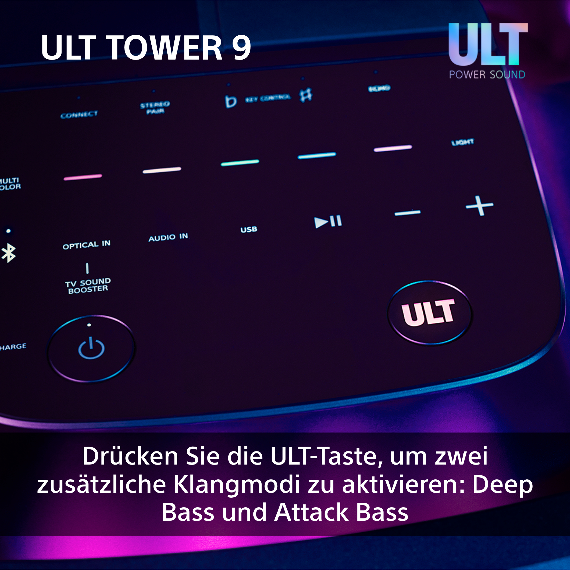 SONY ULT TOWER 9 Bluetooth-Party-Lautsprecher, Schwarz