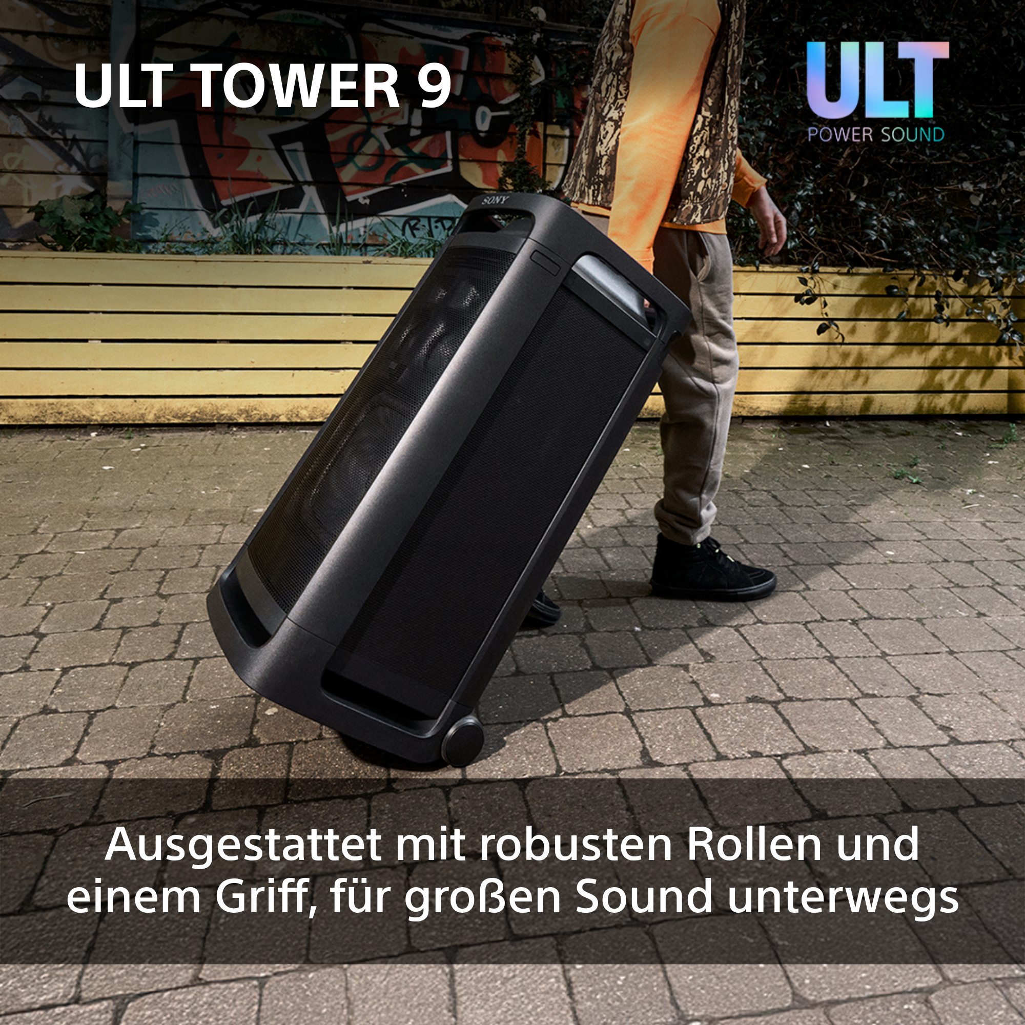SONY ULT TOWER 9 Bluetooth-Party-Lautsprecher, Schwarz