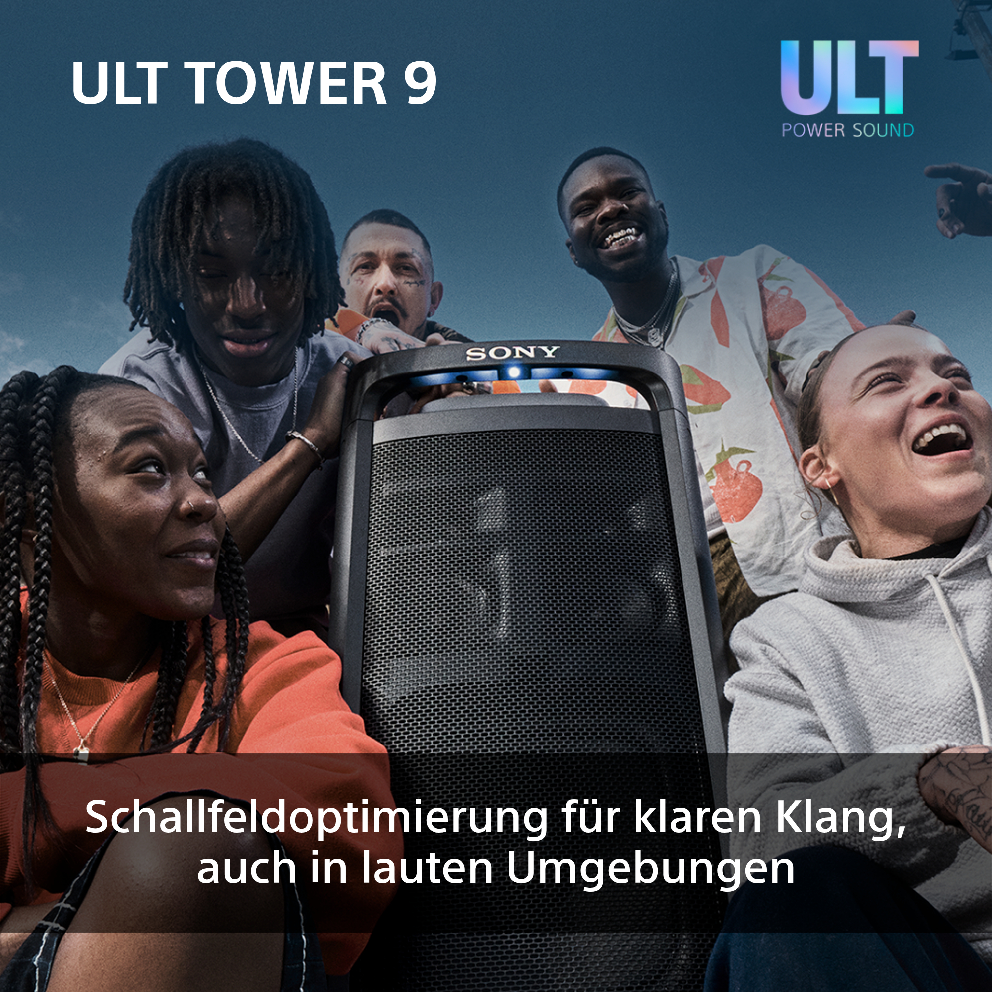 SONY ULT TOWER 9 Bluetooth-Party-Lautsprecher, Schwarz