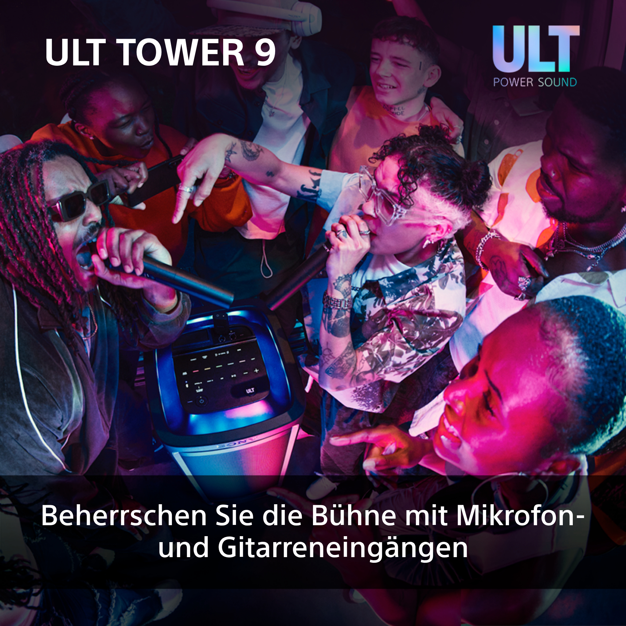 SONY ULT TOWER 9 Bluetooth-Party-Lautsprecher, Schwarz