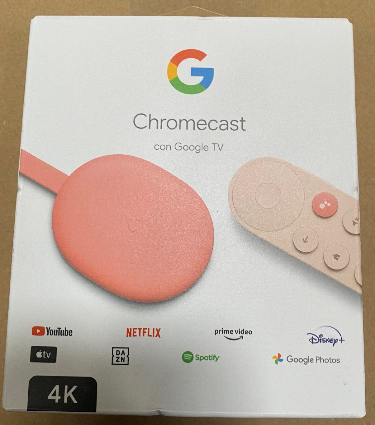 OUTLET Odtwarzacz multimedialny GOOGLE Chromecast 4.0 Google TV Różowy 