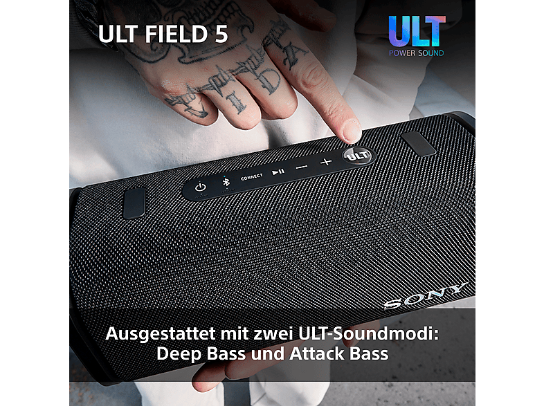 Sony ULT Field 5 Leistungsstarker tragbarer Bluetooth-Lautsprecher, Schwarz; Bluetooth Lautsprecher — Foto 3 von 5
