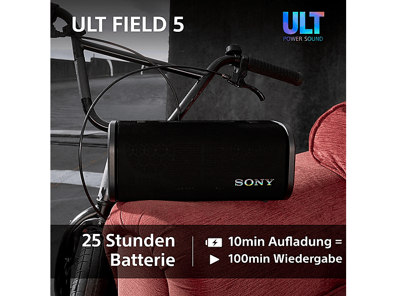 Sony ULT Field 5 Leistungsstarker tragbarer Bluetooth-Lautsprecher, Schwarz; Bluetooth Lautsprecher — Foto 5 von 5
