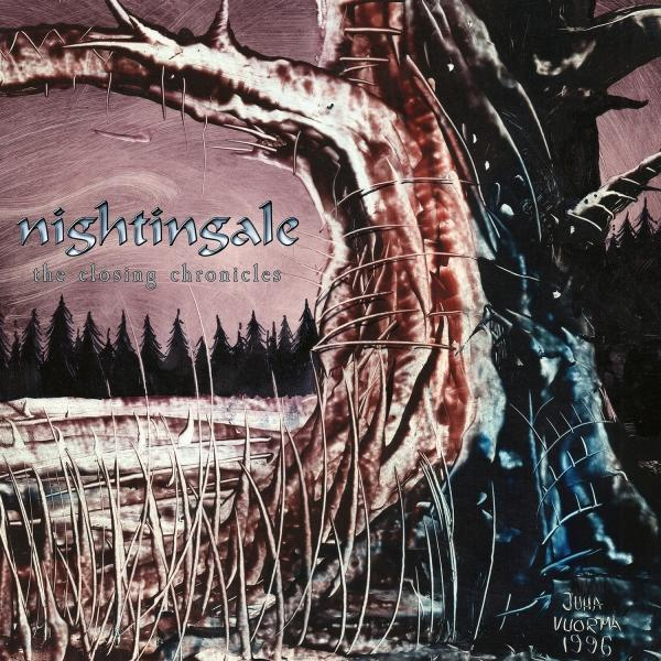 Kunstwerk eines Baumes mit dem Text Nightingale. Der Hintergrund ist eine Mischung aus Farben, meist Pink und Blau.