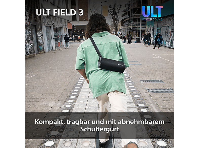 SONY ULT FIELD 3 Bluetooth-Lautsprecher, Black, Wasserfest