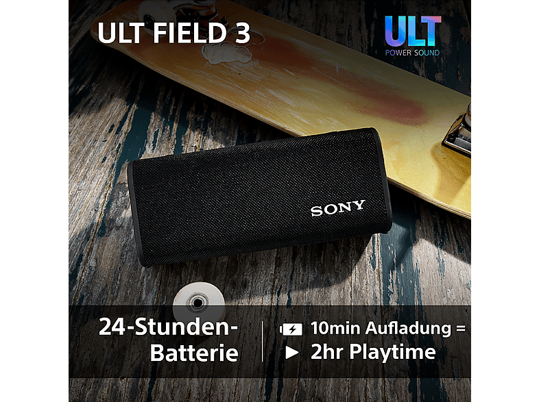 SONY ULT FIELD 3 Bluetooth-Lautsprecher, Black, Wasserfest