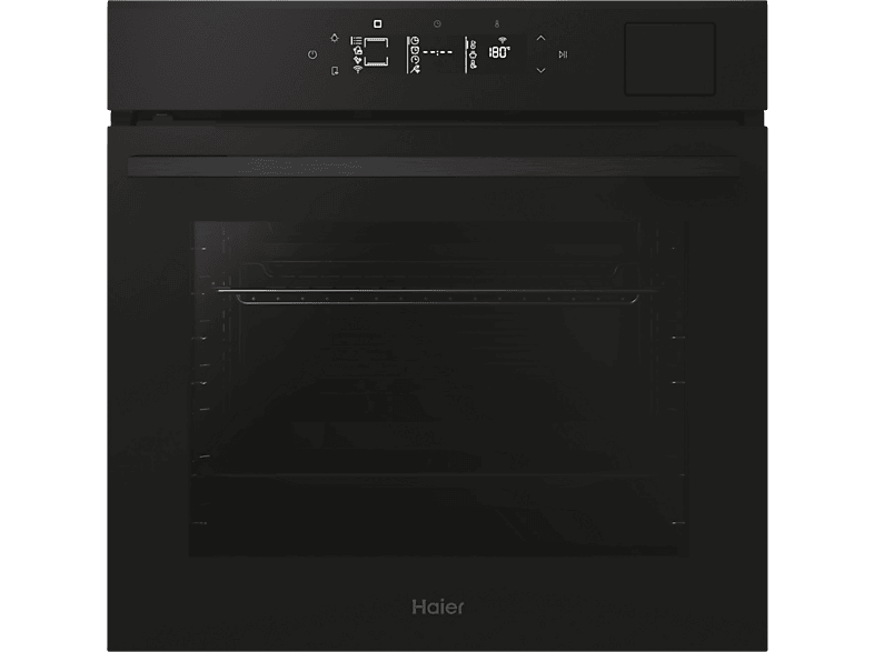 Horno - HAIER H6 ID46G3SYTB, Multifunción, Sistema de limpieza integrado Pirolítico + Hidrolítico, 27 funciones, 78 l, Negro