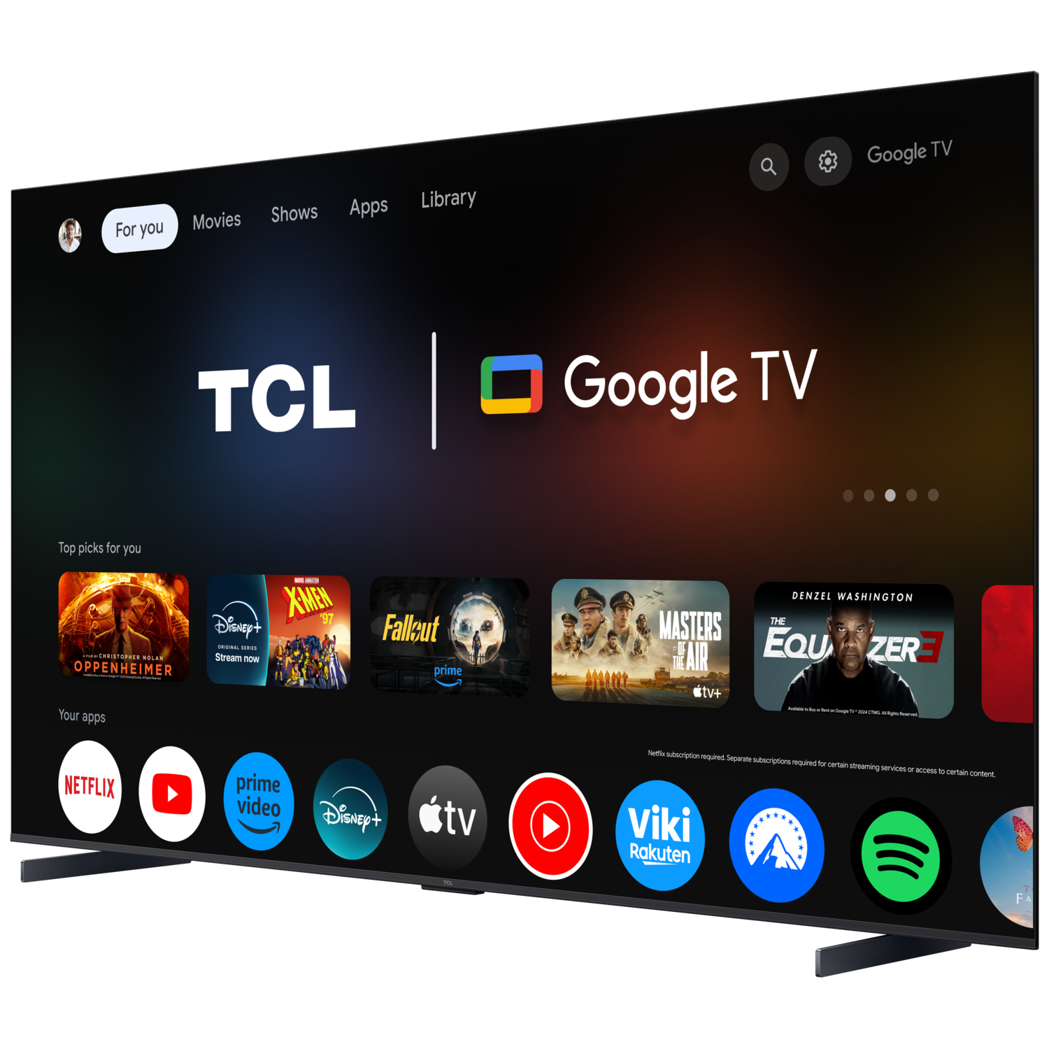 TCL Google TV-interface.