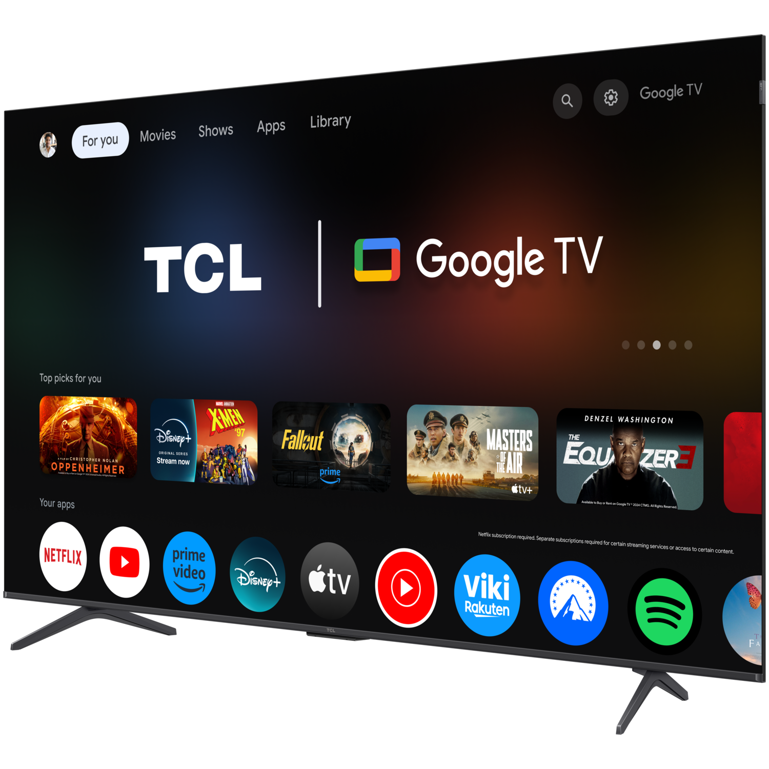 TCL Google TV-interface.