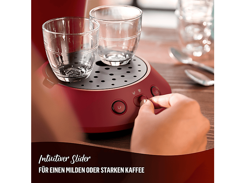 Thumbnail - PHILIPS SENSEO® CSA210/35 Original Plus 2-Tassen-Funktion, Milder oder starker Kaffee, 0.7L Wassertank, Padmaschine, Rot
