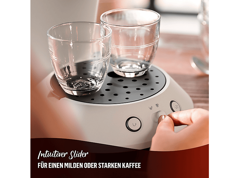 PHILIPS SENSEO® CSA210/10 Original Plus 2-Tassen-Funktion, Milder oder starker Kaffee, 0.7L Wassertank, Padmaschine, Weiß