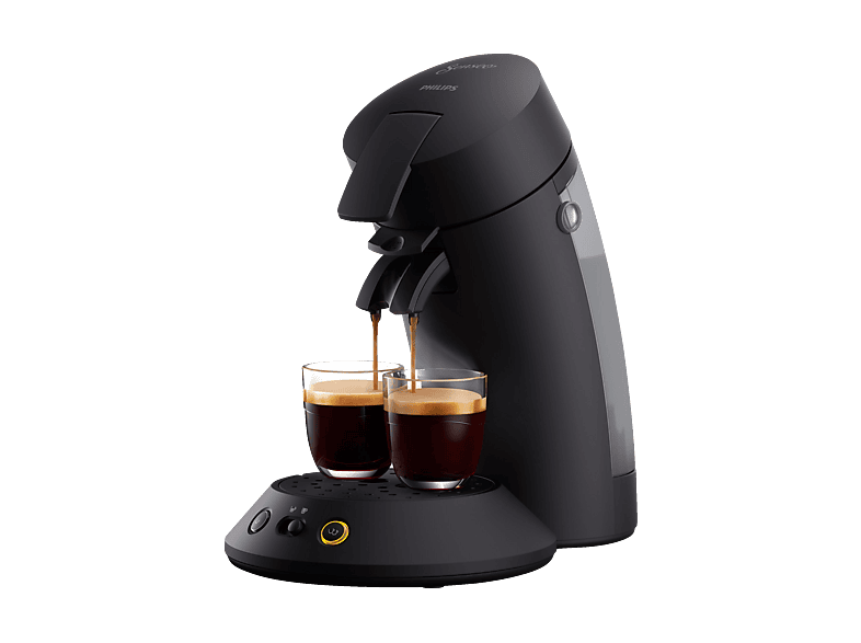 PHILIPS SENSEO® CSA210/22 Original Plus Eco 2-Tassen-Funktion, Milder oder starker Kaffee, 0.7L Wassertank, Padmaschine, Klavierlackschwarz