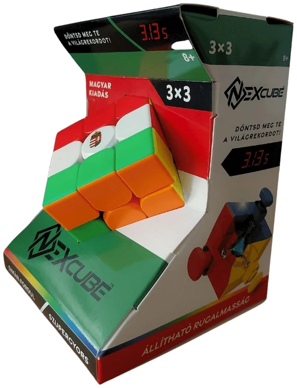 Rubik-kocka magyar színekkel, márkás dobozban.