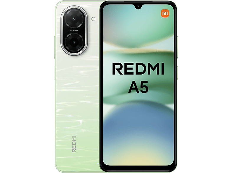 Móvil - Xiaomi Redmi A5, Verde, 64GB, 3GB RAM, 6.88" HD+, Octa Core , Unisoc Tiger T7250, 5200 mAh