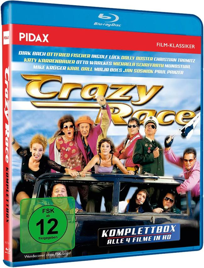 Ein Crazy Race Blu-ray-Box-Set mit mehreren Schauspielern auf dem Cover.