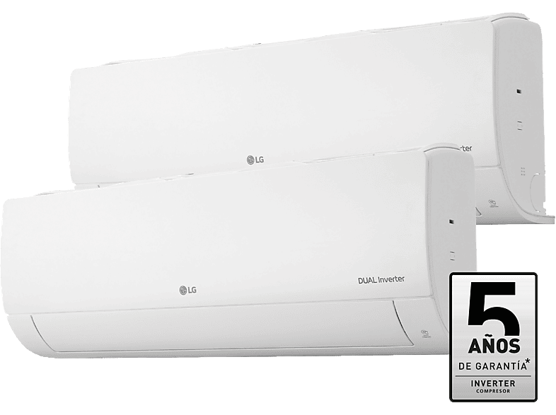 Aire acondicionado Split 2 x 1 - LG 2X1PLUS912, 3526 fg/h, Gold Fin™, ThinQ™ Blanco