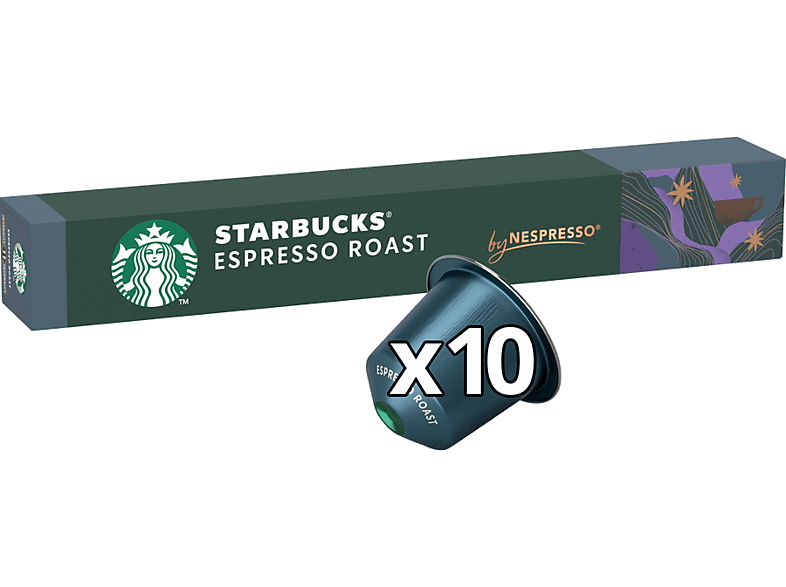 Cápsulas monodosis - Starbucks Espresso Roast, 10 cápsulas, Compatibles con Nespresso