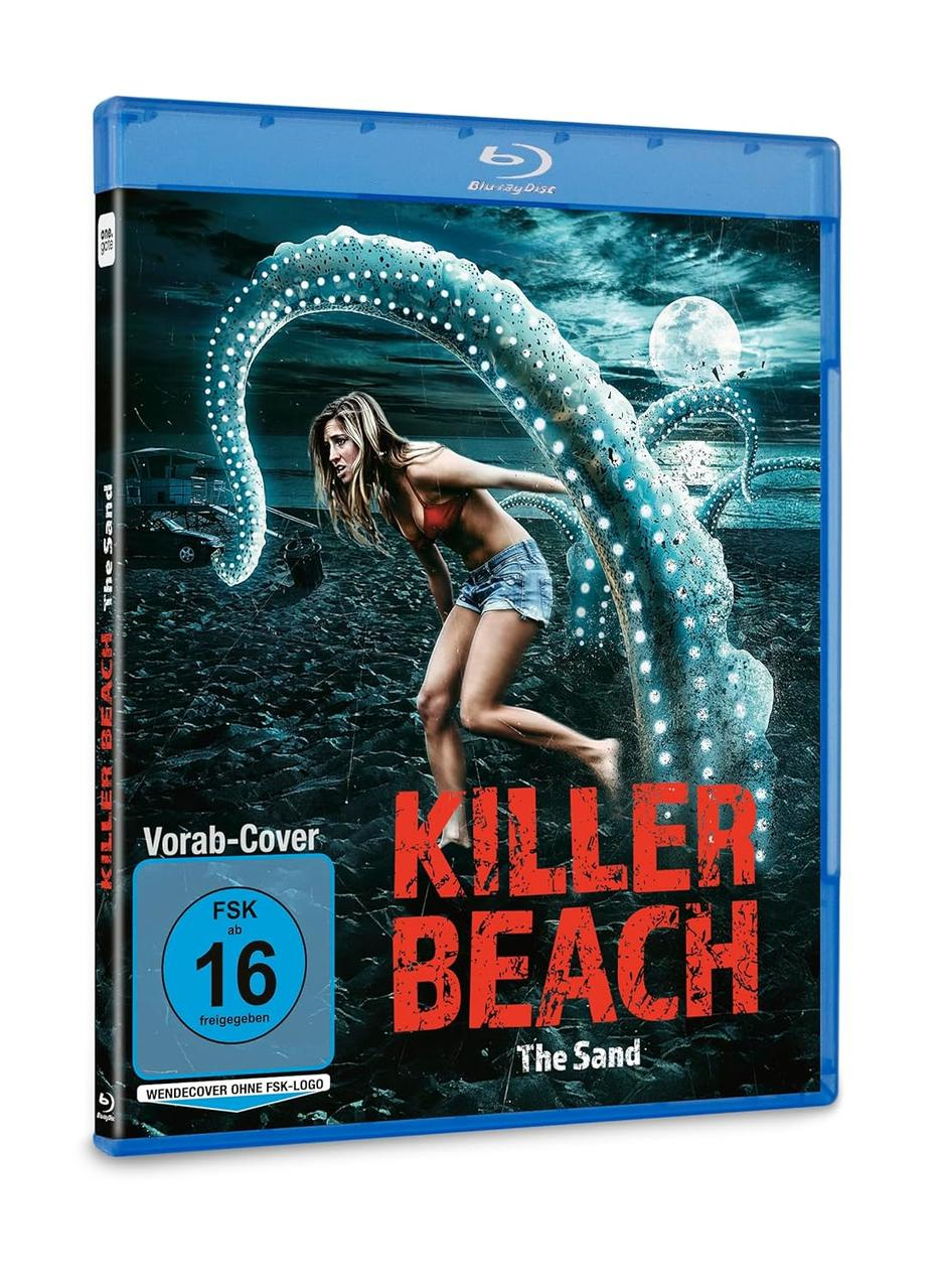 Eine Blu-ray-Disc-Hülle mit einer Frau, die von einem Oktopus angegriffen wird.