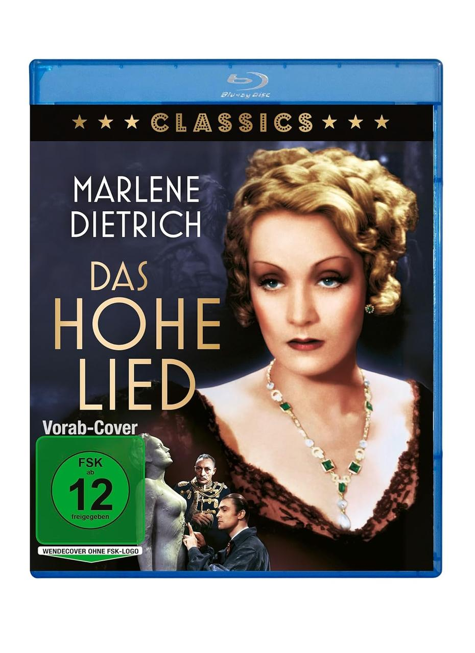 Blu-ray-Cover für 'Das Hohe Lied' mit Marlene Dietrich in einem Vintage-Bild.