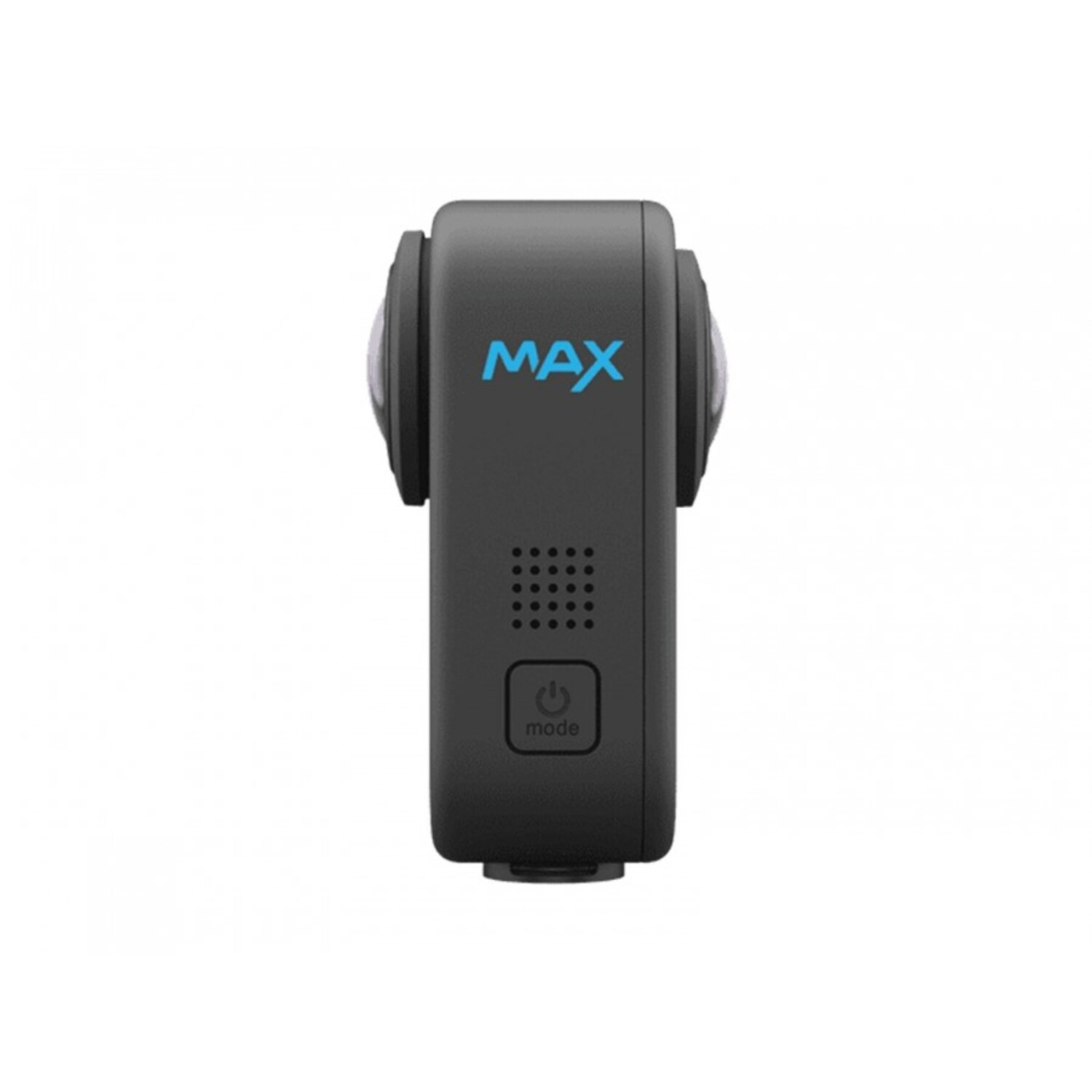 Black action camera. The word 'MAX' is visible on the front of the camera.