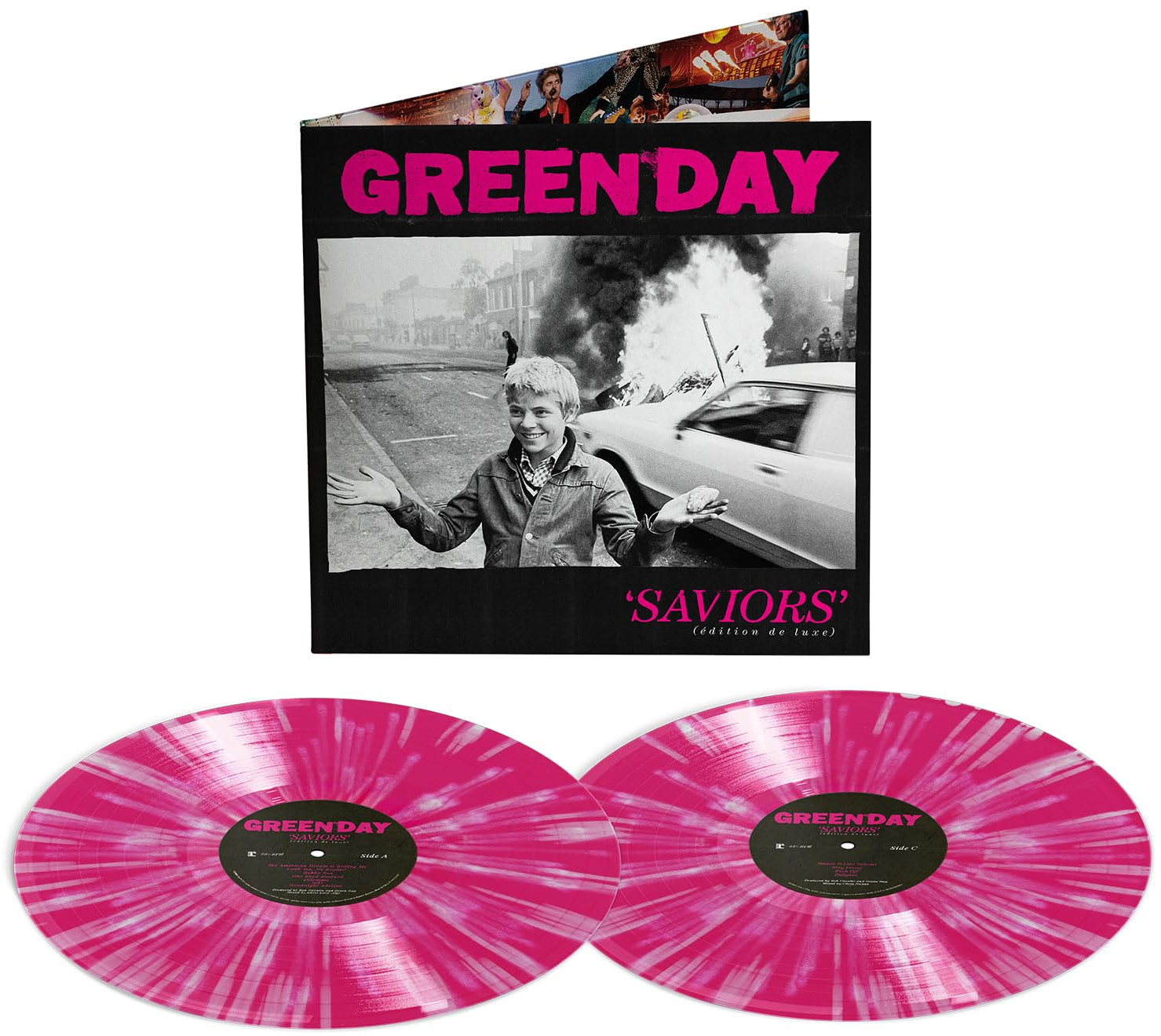 Green Day - Saviors (Limited Pink & White Vinyl) (Vinyl LP (nagylemez))