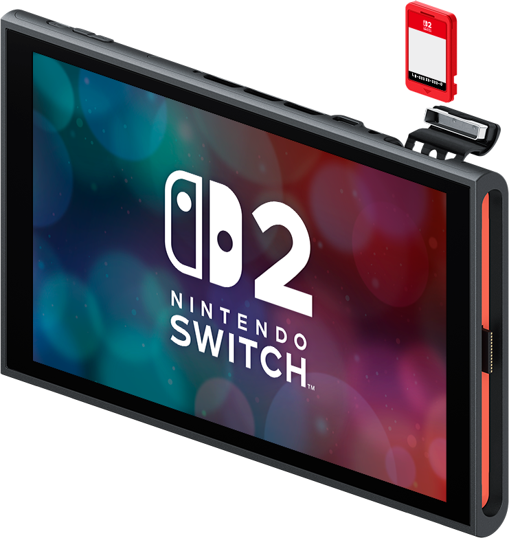 Egy Nintendo Switch OLED. A képernyő a Nintendo Switch logóját jeleníti meg.