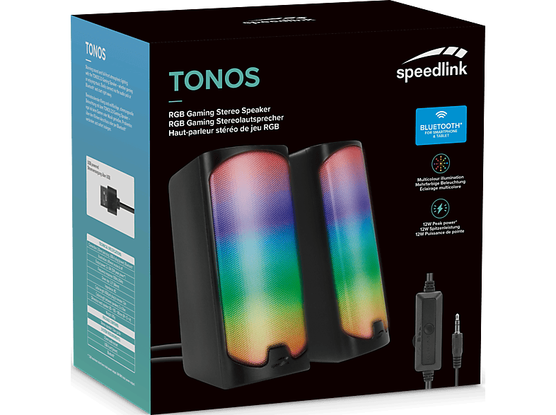 SPEEDLINK TONOS RGB Gaming Stereo Lautsprecher, Schwarz — Foto 4 von 5