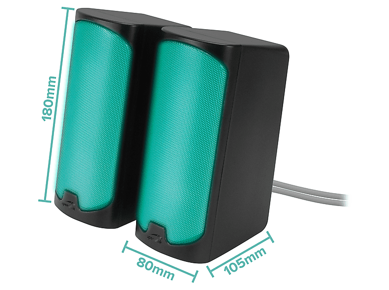 SPEEDLINK TONOS RGB Gaming Stereo Lautsprecher, Schwarz — Foto 5 von 5