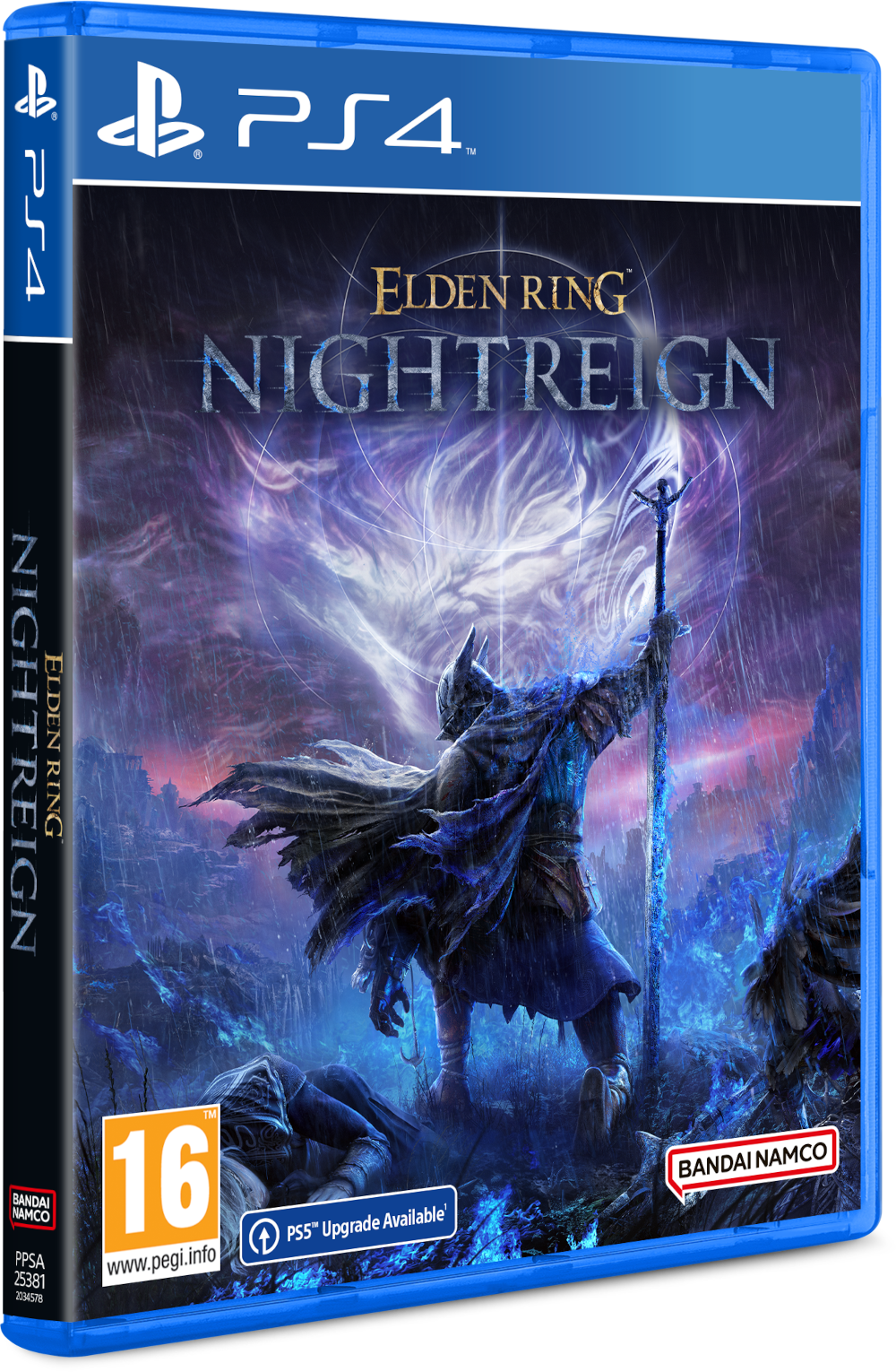 Elden Ring: Nightreign PS4 játék borítója. Egy lovag bottal sötét háttér előtt áll.